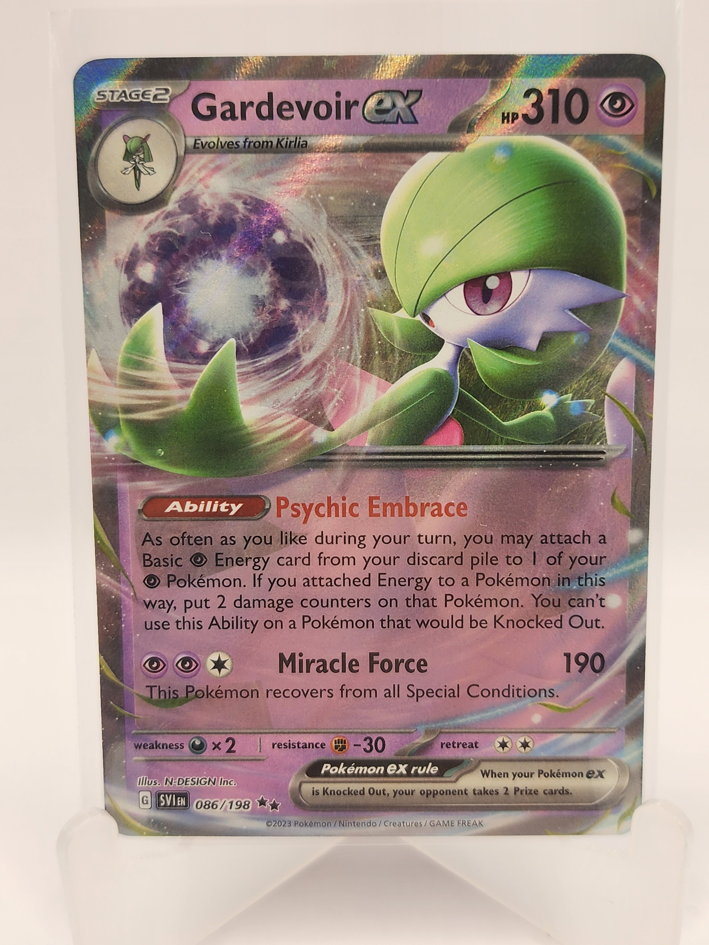 Gardevoir EX 086/198 Holo Rare Pokémon TCG Scarlet & Violet The Plush Kingdom