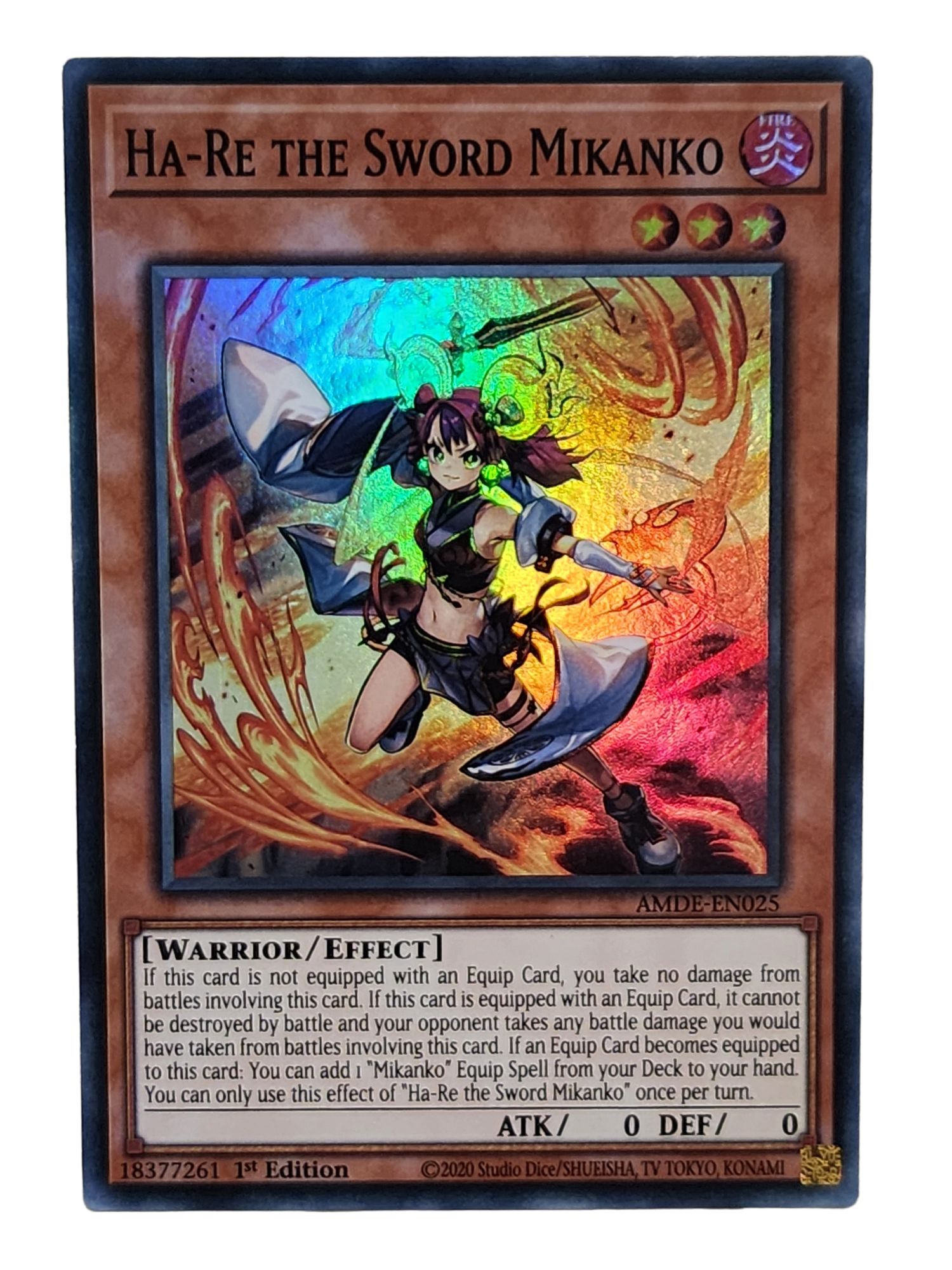 Ha-Re the Sword Mikanko - AMDE-EN025 - Super Rare 1st Edition - Yugioh!