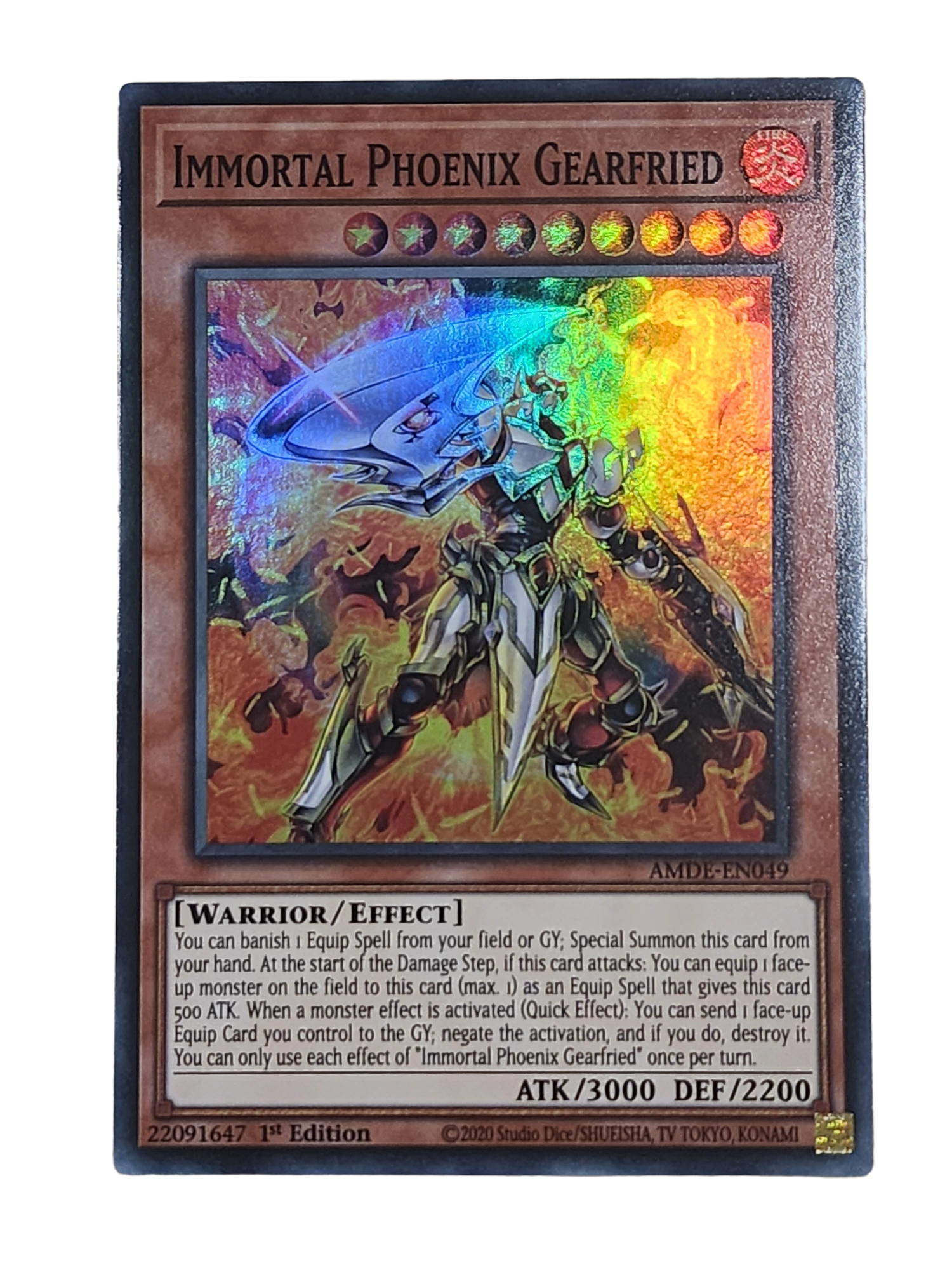 Immortal Phoenix Gearfried AMDE-EN049 Super Rare Yugioh Amazing Defenders