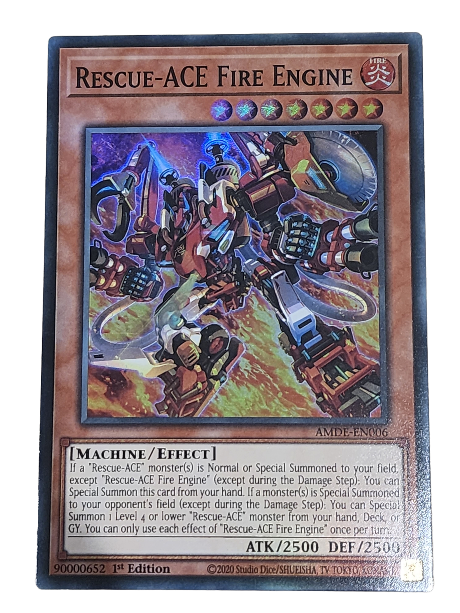 Rescue-ACE Fire Engine AMDE-EN006 Super Rare Yugioh Amazing Defenders