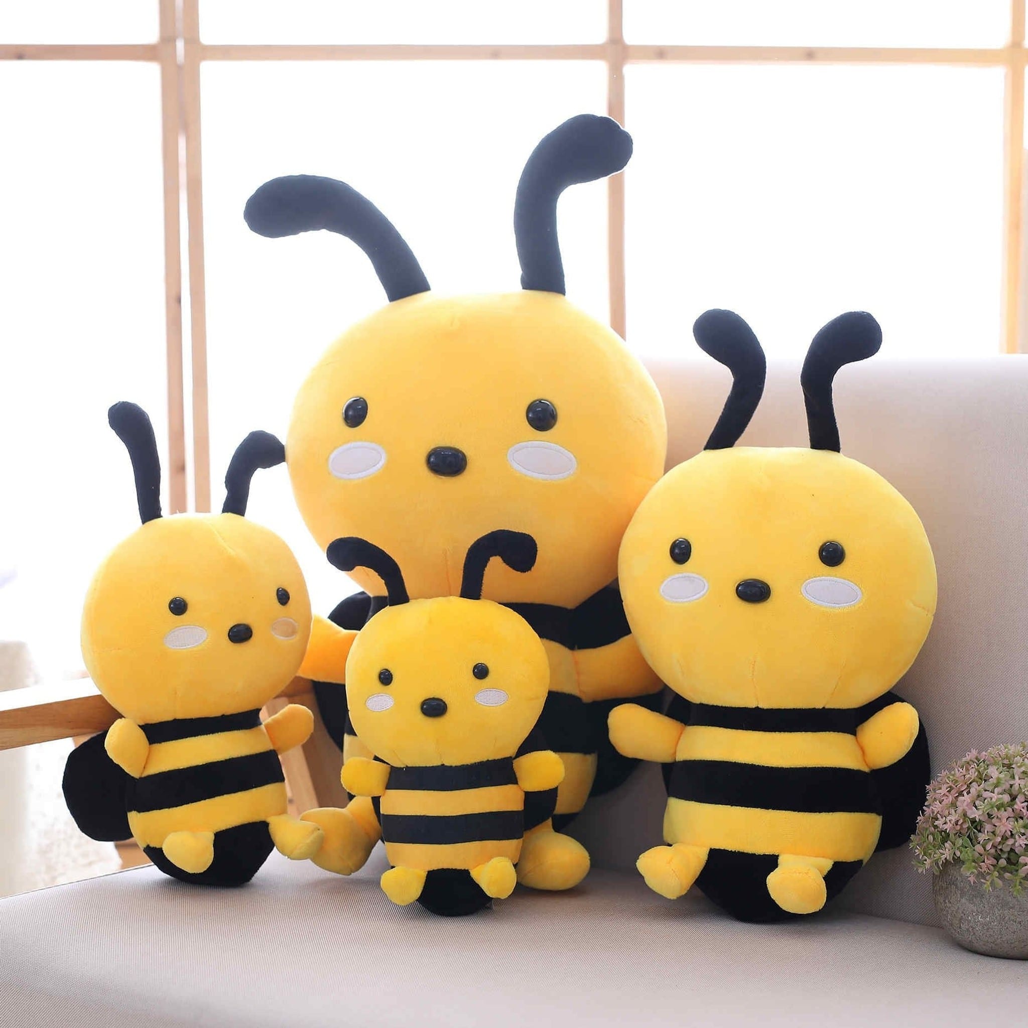 Round Honey Bee Plush Toy - Main Image