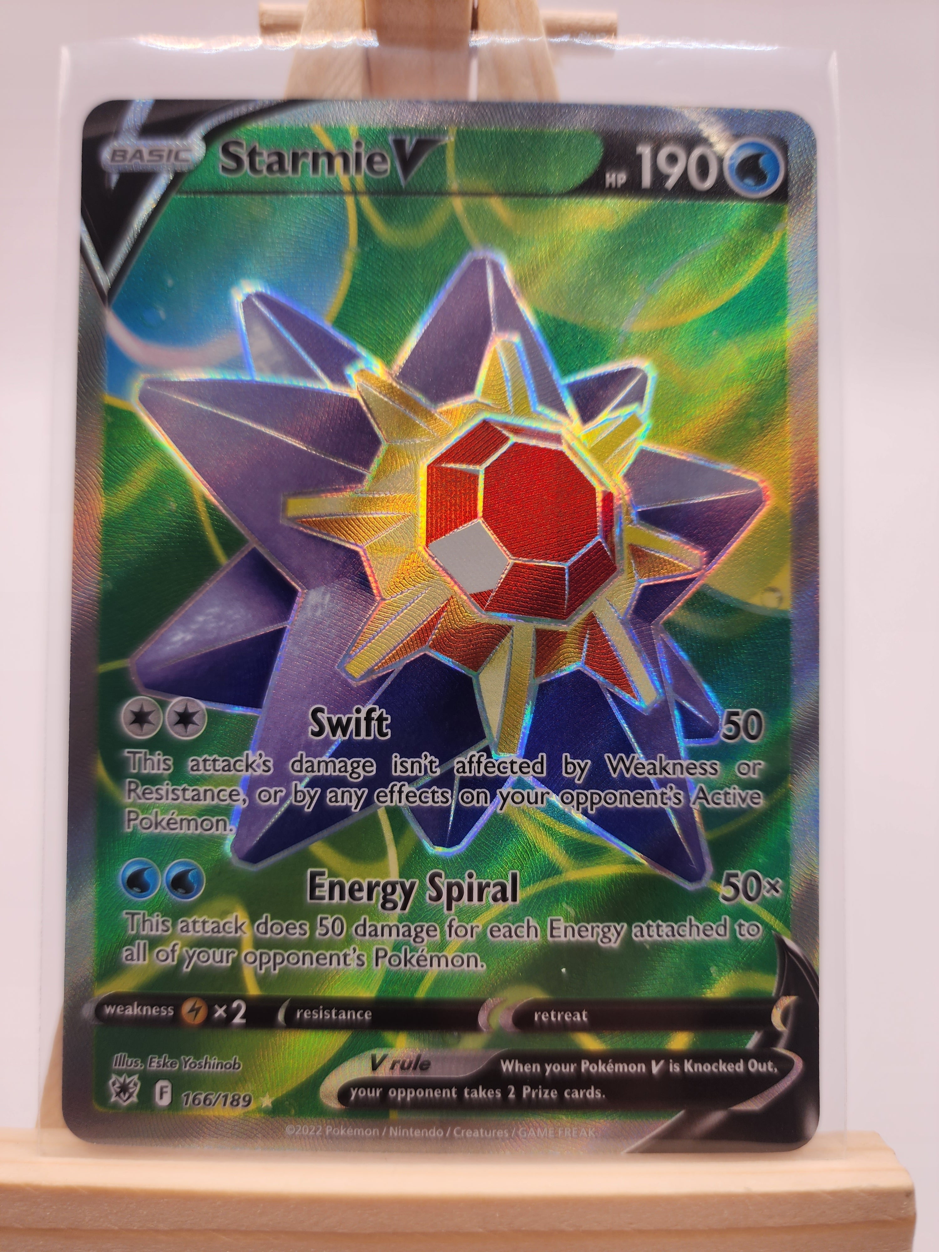 Starmie V Pokemon Card 166/189 ASTRAL RADIANCE Full Art Ultra Rare The Plush Kingdom