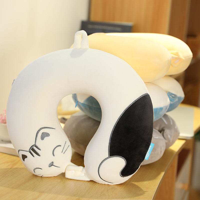 Cute Travel Neck Pillow - Plush Memory Foam, Ergonomic Support, Adorable Design for Comfortable Journeys