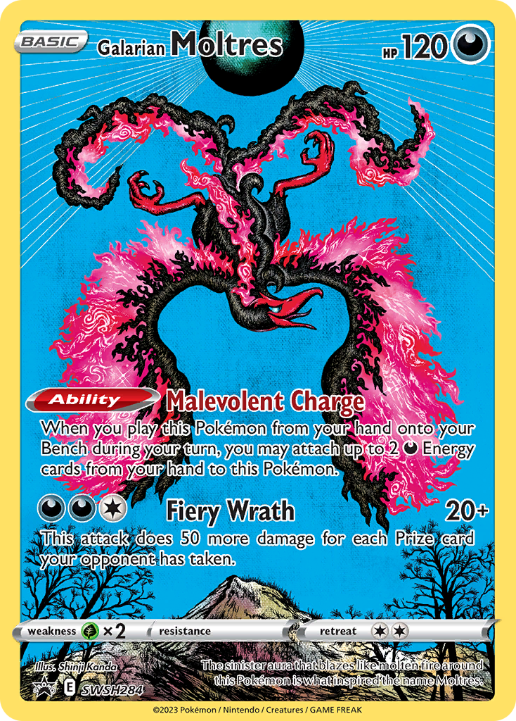 Galarian Moltres SWSH284 Crown Zenith Black Star Promo Pokémon Card